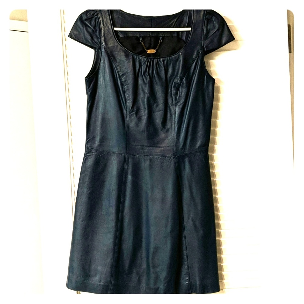 Italian Blue leather dress